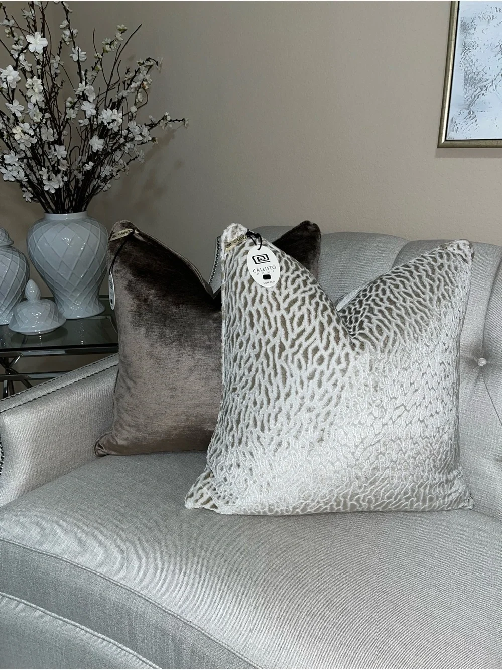 1-CALLISTO HOME CUT VELVET ANIMAL PRINT LUXURY DECORATIVE PILLOW (T01020F12)